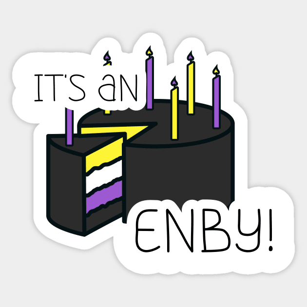 Nonbinary Gender Reveal Cake Sticker by AMHKorni